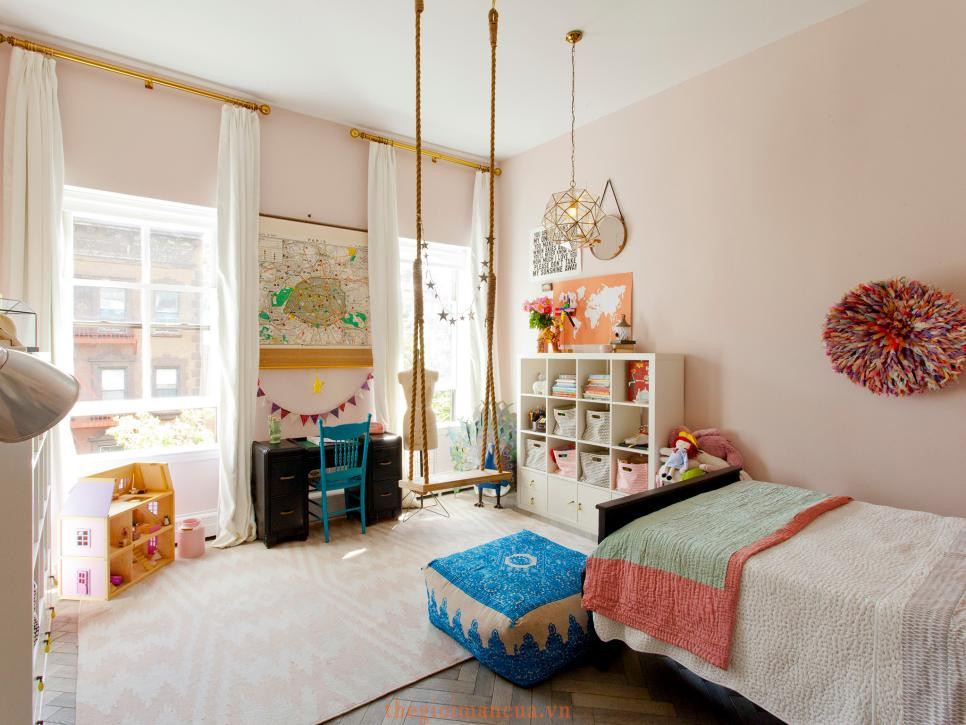 Rèm vải phòng ngủ trẻ em họa tiết hoa văn vui nhộn Rèm vải phòng ngủ trẻ em họa tiết hoa văn vui nhộn