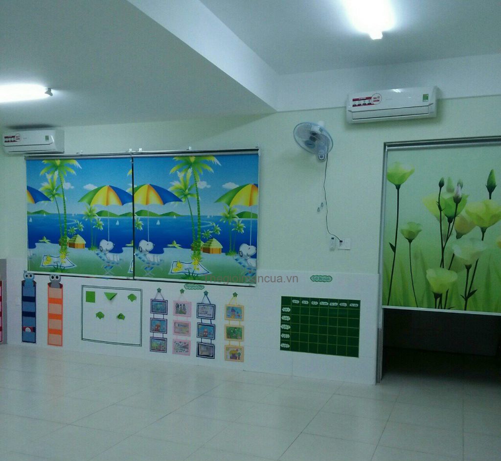 rèm cuốn in tranh