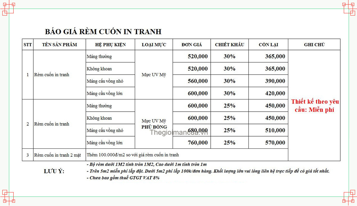 Báo Giá Rèm Cuốn In Tranh Báo Giá Rèm Cuốn In Tranh