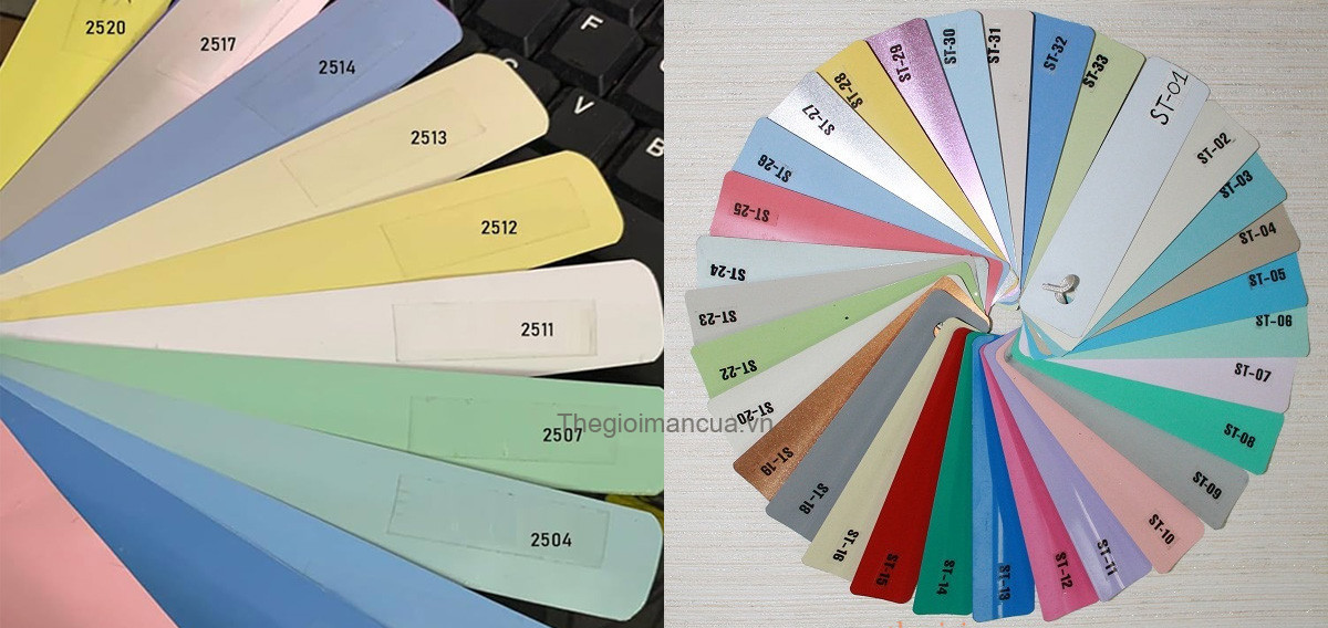 Bảng màu rèm sáo nhôm